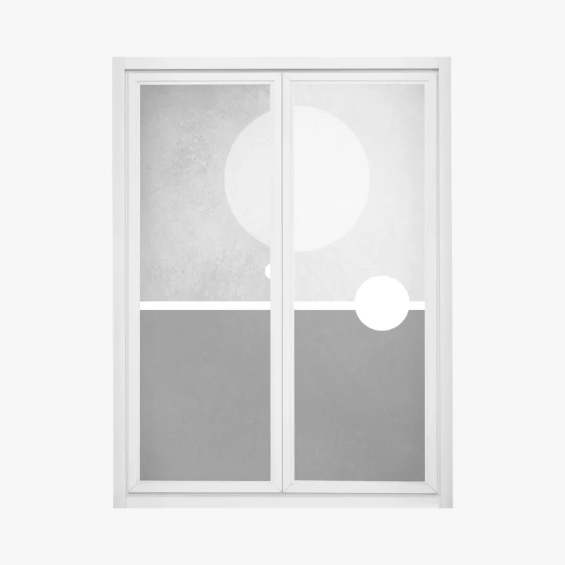 Window decal minimal geometric composition