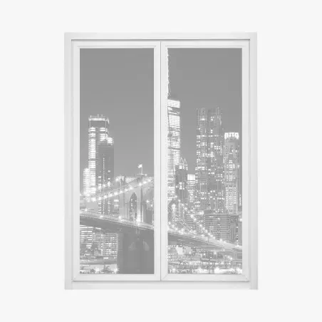 Window decal Brooklyn Bridge and Manhattan skyline at night • Wallissimo®