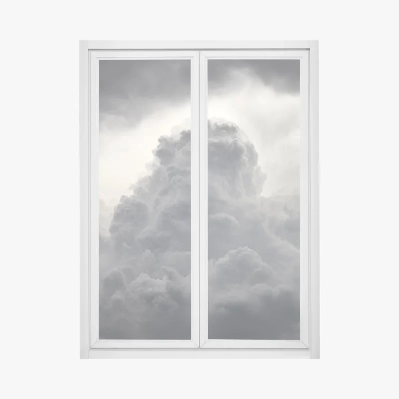 Window decal dramatic gray cloudscape