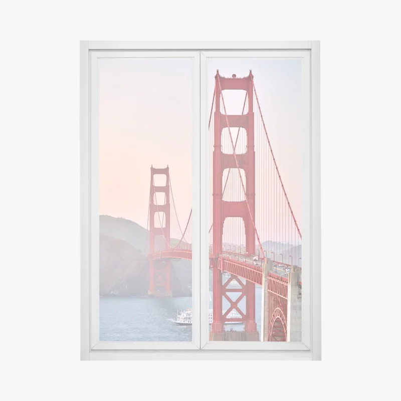 Window decal Golden Gate Bridge at sunset