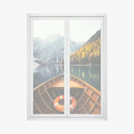 Window decal sunrise at Lago di Braies • Wallissimo®