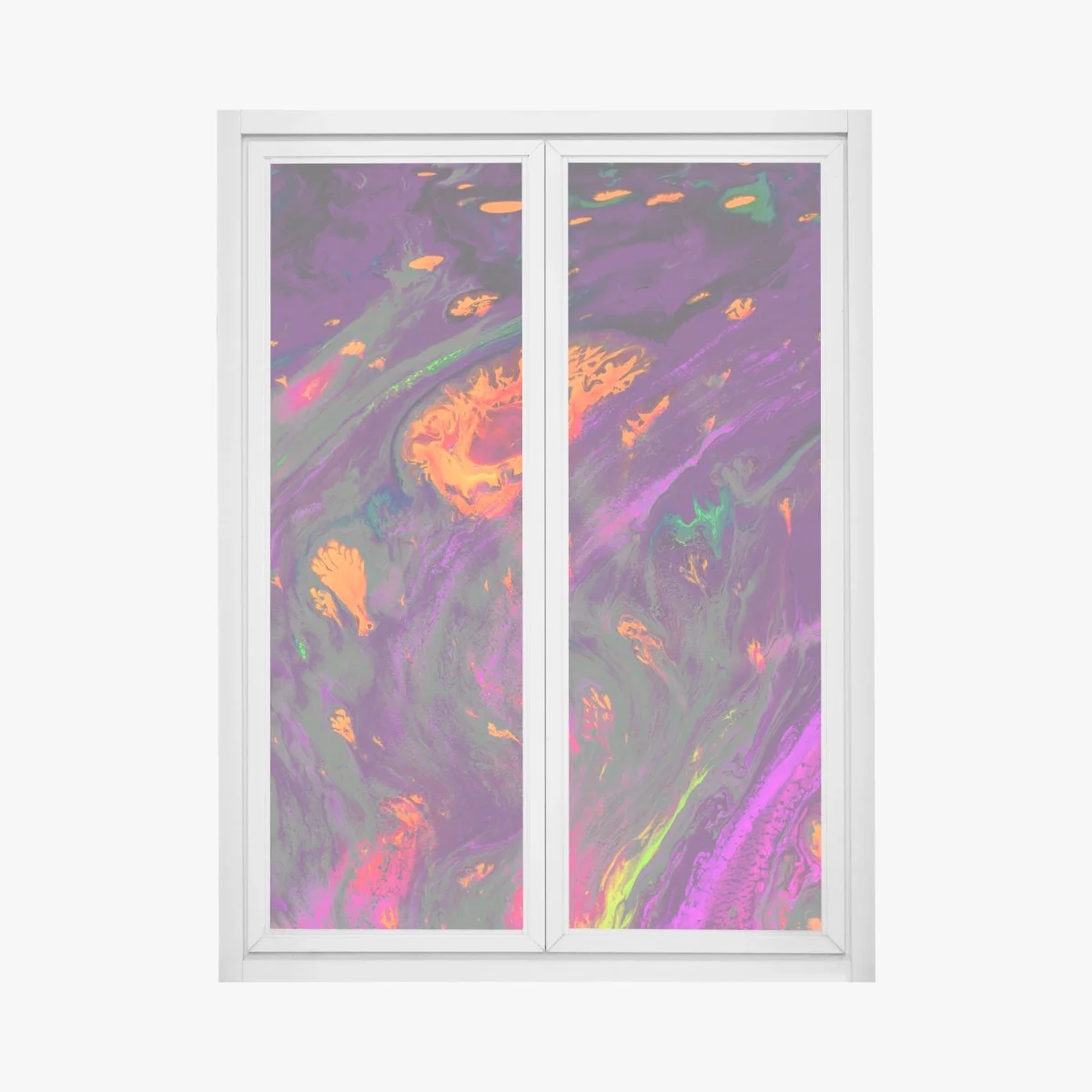 Window decal Ottoman marbling abstract pattern in purple and orange ⁕ Wallissimo® Window decal Ottoman marbling abstract pattern in purple and orange ⁕ Wallissimo®