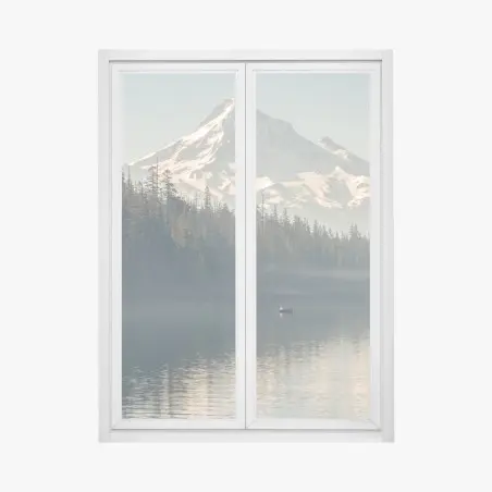 Window decal majestic snow-capped mountain over a tranquil lake • Wallissimo®