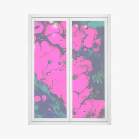 Window decal neon pink fluid abstract • Wallissimo®