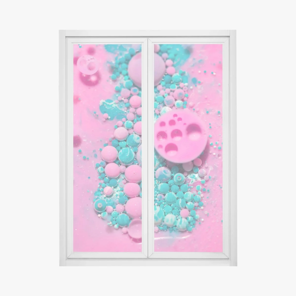 Window decal pink and turquoise marble abstract • Wallissimo® Window decal pink and turquoise marble abstract • Wallissimo®