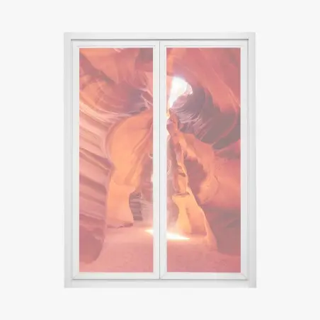 Window decal sunbeam in sandstone slot canyon • Wallissimo®