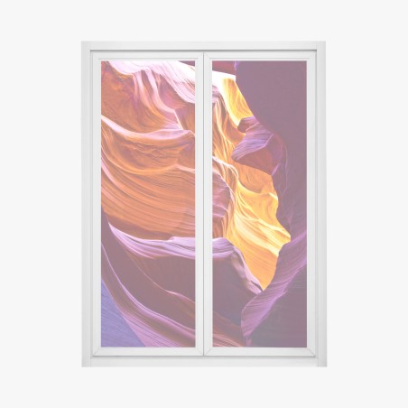 Window decal sunlit sandstone canyon waves • Wallissimo®