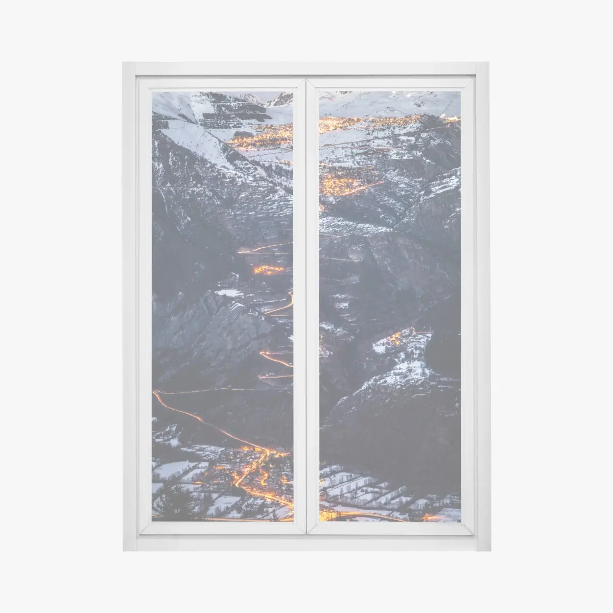 Window decal Alpe d'Huez night climb over winding road • Wallissimo® Window decal Alpe d'Huez night climb over winding road • Wallissimo®