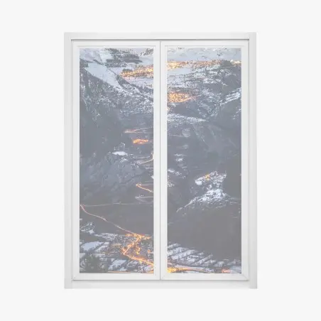 Window decal Alpe d'Huez night climb over winding road • Wallissimo®