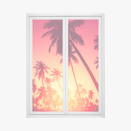 Window decal tropical sunset palms • Wallissimo®