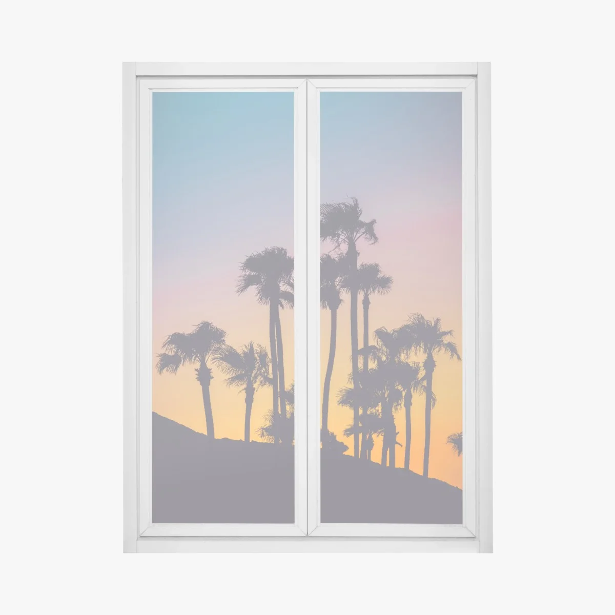 Window decal retro tropical palm silhouettes at sunset ⁕ Wallissimo® Window decal retro tropical palm silhouettes at sunset ⁕ Wallissimo®