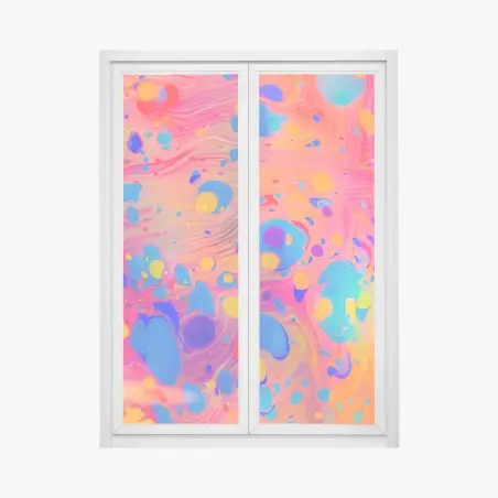 Window decal ottoman ebru marbling abstract waves • Wallissimo®