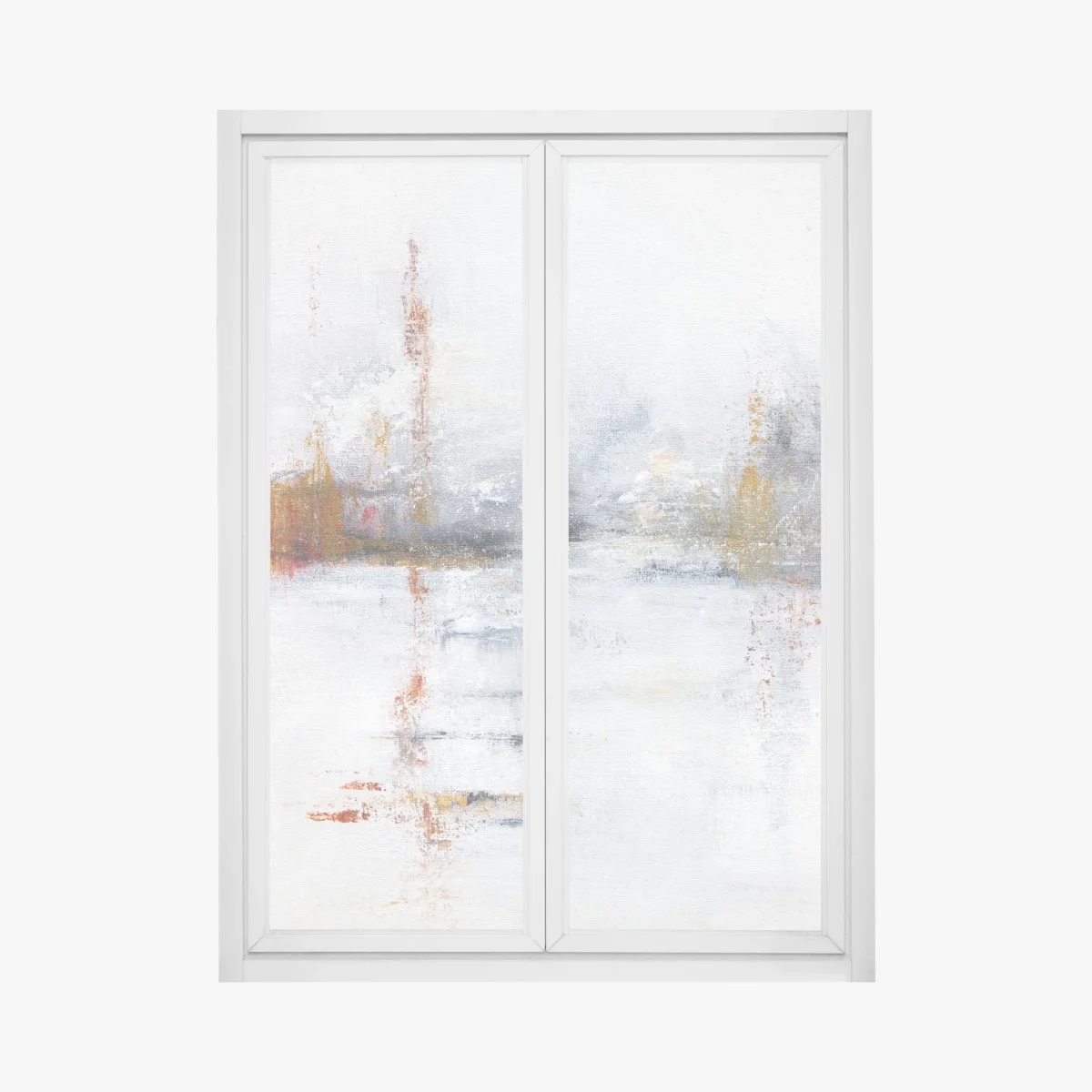 Window decal serene abstract landscape in soft neutrals • Wallissimo® Window decal serene abstract landscape in soft neutrals • Wallissimo®