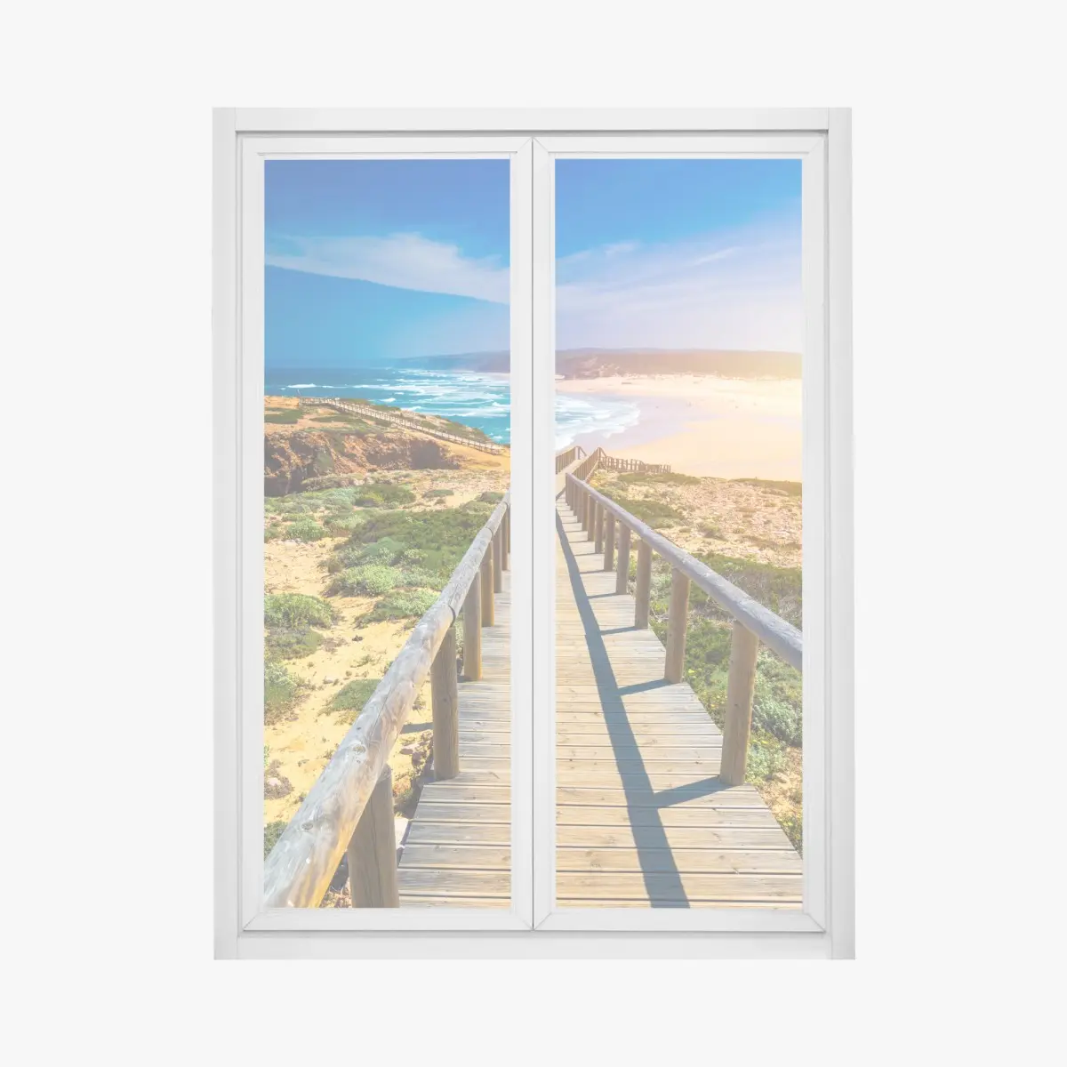 Window decal boardwalk to Praia da Bordeira • Wallissimo® Window decal boardwalk to Praia da Bordeira • Wallissimo®