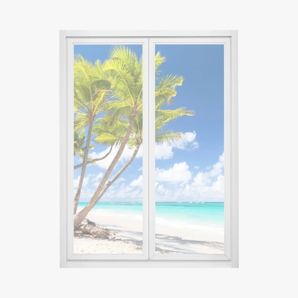 Window decal tropical palm beach in Punta Cana • Wallissimo® Window decal tropical palm beach in Punta Cana • Wallissimo®