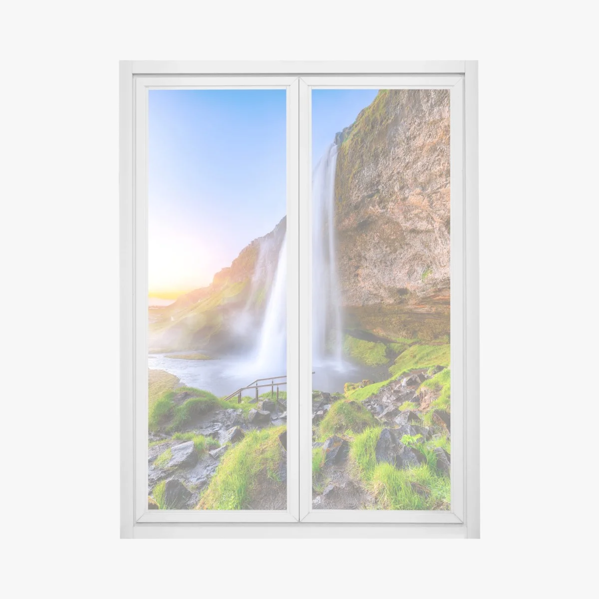 Window decal Seljalandsfoss waterfall at sunset • Wallissimo® Window decal Seljalandsfoss waterfall at sunset • Wallissimo®