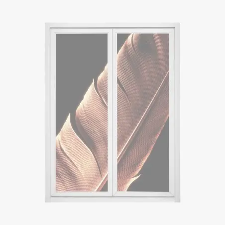 Window decal golden feather macro on black • Wallissimo®