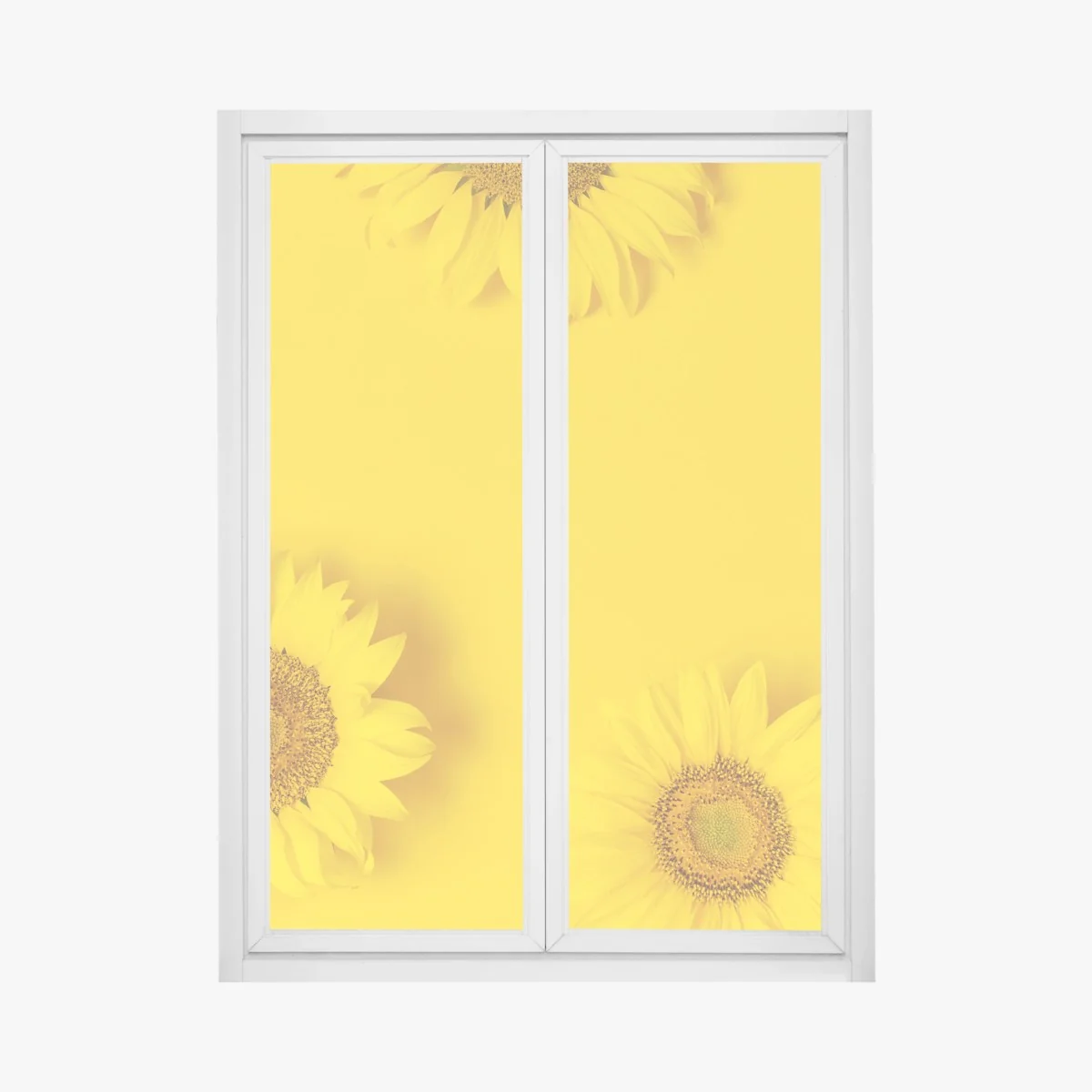 Window decal sunflower trio on yellow background • Wallissimo® Window decal sunflower trio on yellow background • Wallissimo®