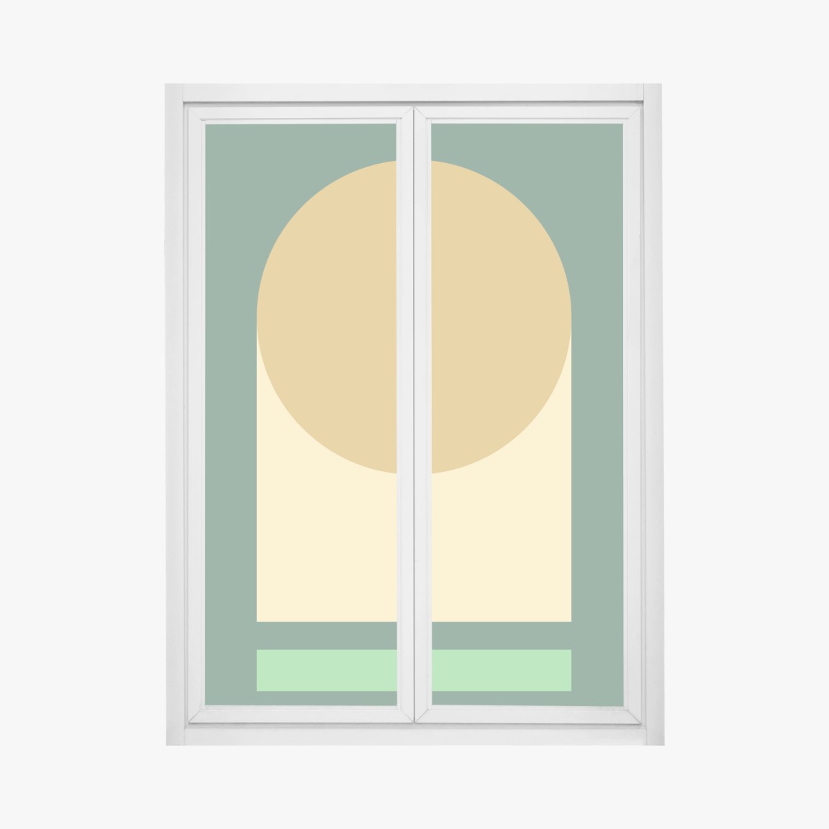 Window decal golden sun over geometric block ⁕ Wallissimo® Window decal golden sun over geometric block ⁕ Wallissimo®