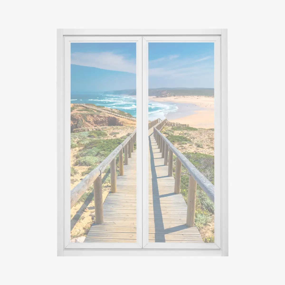 Window decal boardwalk to Praia da Bordeira • Wallissimo® Window decal boardwalk to Praia da Bordeira • Wallissimo®