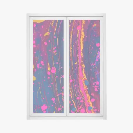 Window decal neon marbled abstract wall art • Wallissimo®