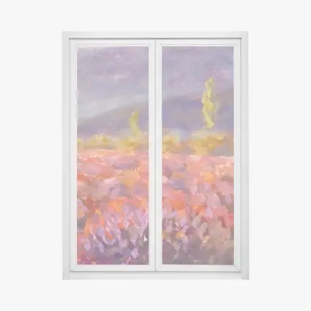 Window decal Provence lavender field painting • Wallissimo®