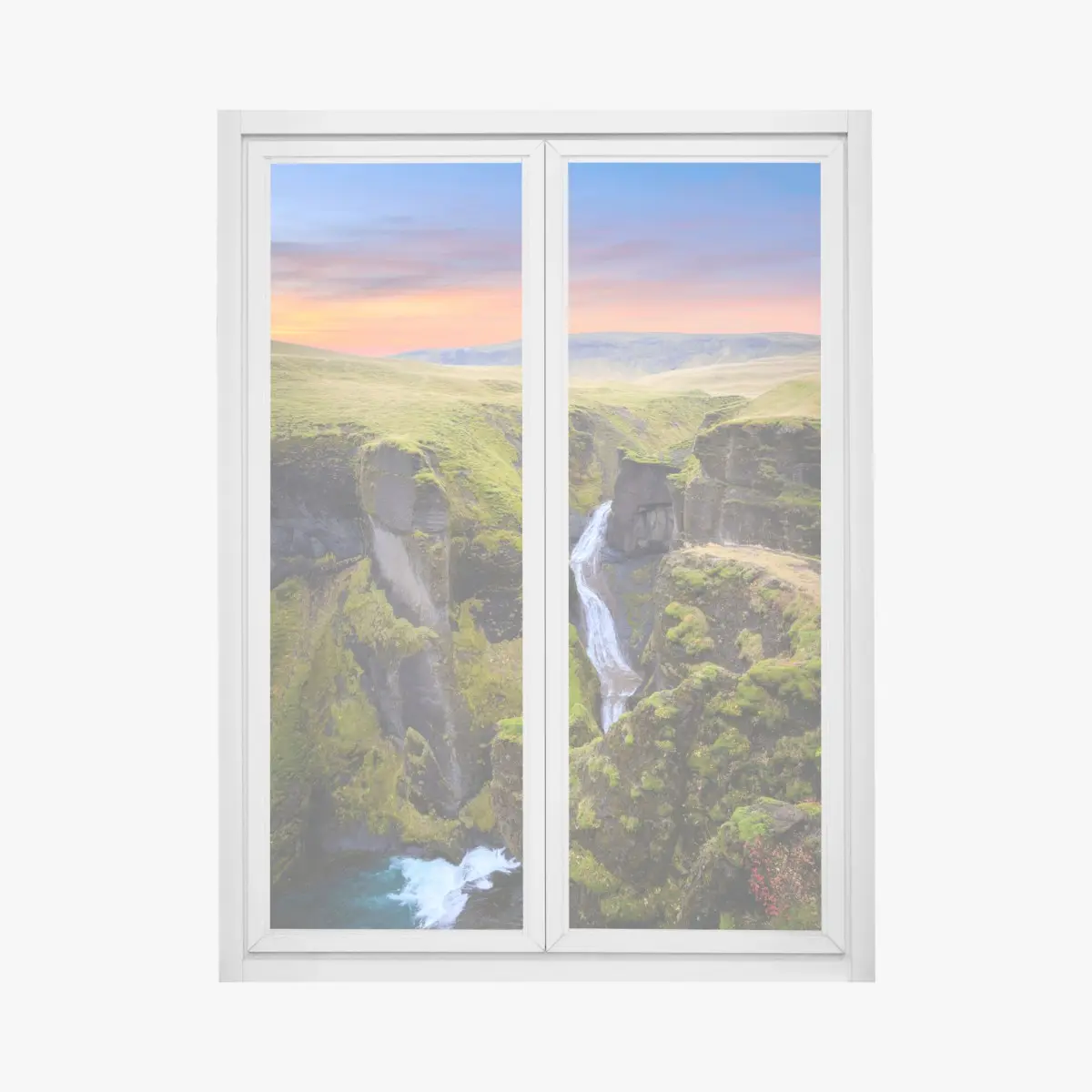 Window decal Fjadrargljufur canyon sunset panorama • Wallissimo® Window decal Fjadrargljufur canyon sunset panorama • Wallissimo®