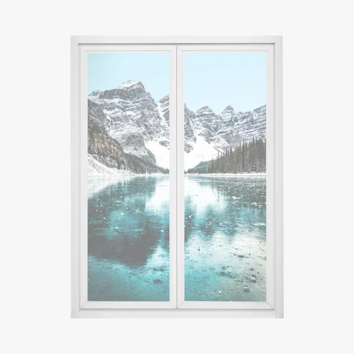 Window decal icy turquoise lake reflection ⁕ Wallissimo® Window decal icy turquoise lake reflection ⁕ Wallissimo®