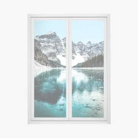 Window decal icy turquoise lake reflection • Wallissimo®