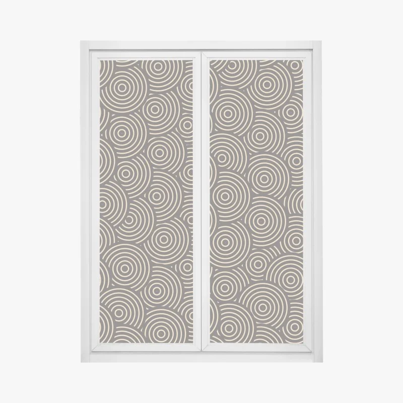 Window decal retro concentric circles pattern
