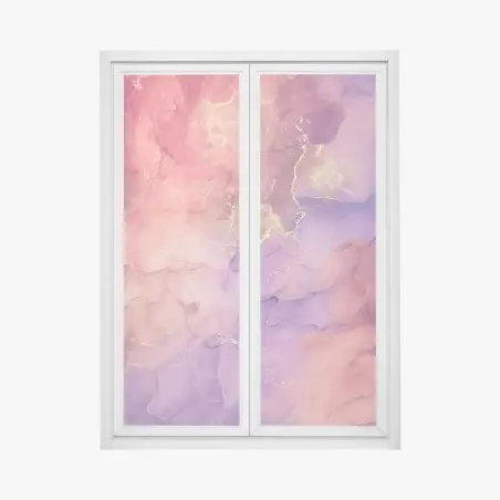 Window decal ethereal pink and purple marble art • Wallissimo®