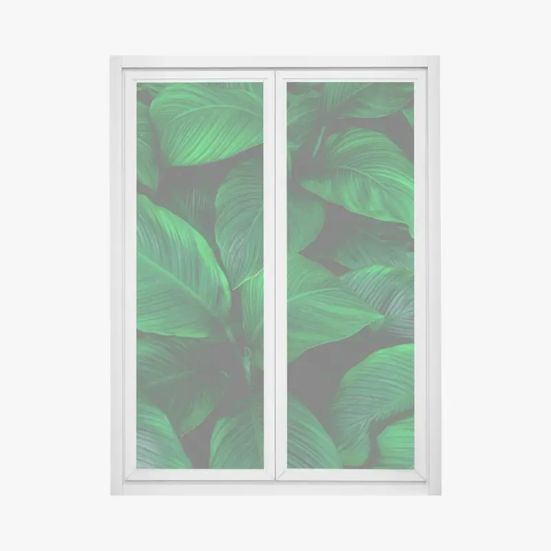 Window decal lush tropical leaves wall art