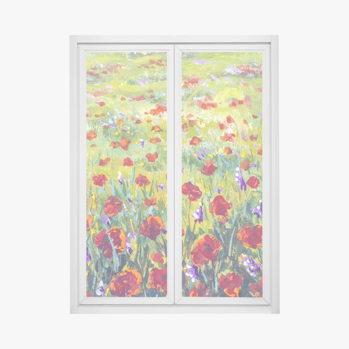 Window decal impressionist poppy meadow • Wallissimo® Window decal impressionist poppy meadow • Wallissimo®