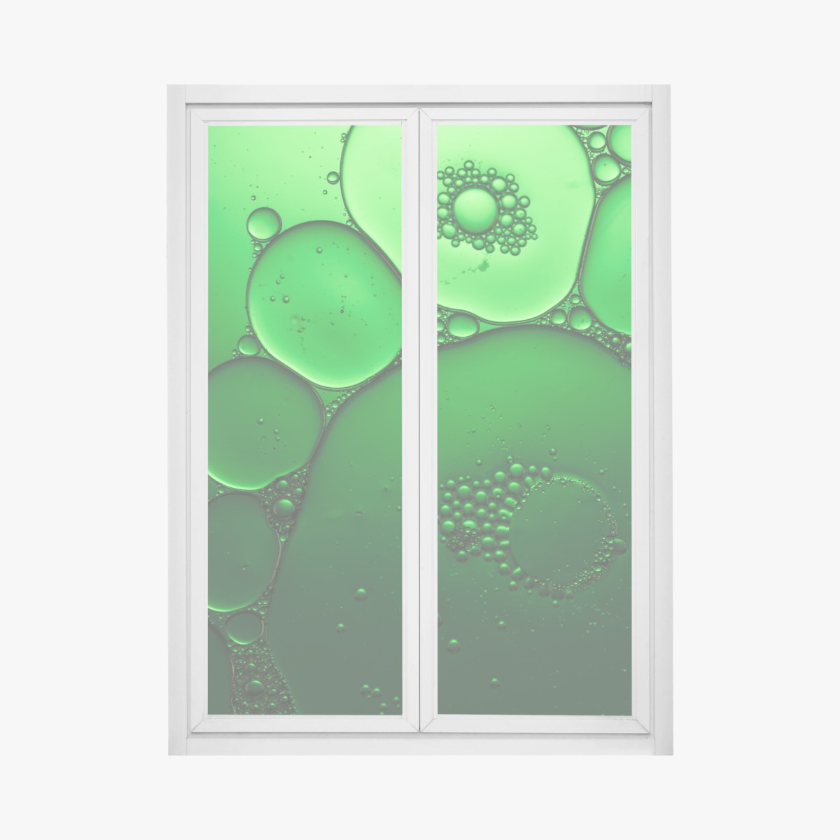 Window decal green bubbles abstract composition • Wallissimo® Window decal green bubbles abstract composition • Wallissimo®