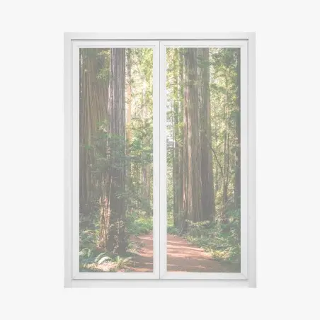 Window decal majestic redwood forest trail • Wallissimo®