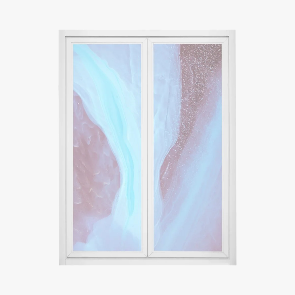 Window decal ethereal turquoise and pink marble abstract • Wallissimo® Window decal ethereal turquoise and pink marble abstract • Wallissimo®