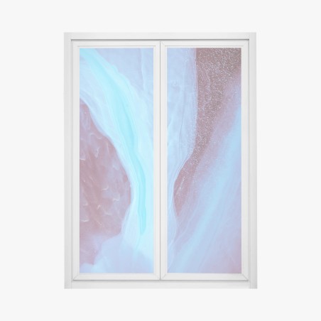 Window decal ethereal turquoise and pink marble abstract • Wallissimo®