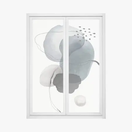 Window decal serene blue watercolor orbs • Wallissimo®