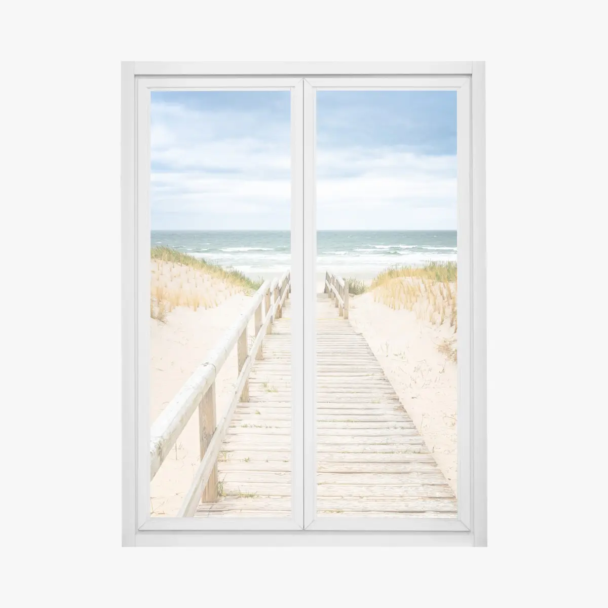 Window decal wooden path to the sea, Sylt • Wallissimo® Window decal wooden path to the sea, Sylt • Wallissimo®