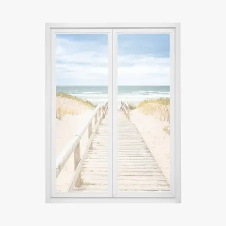 Window decal wooden path to the sea, Sylt • Wallissimo®