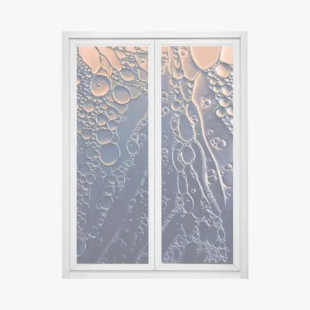 Window decal blue and gold abstract bubbles • Wallissimo®
