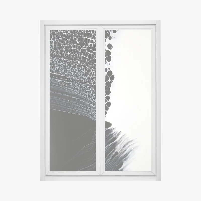 Window decal monochrome cellular flow