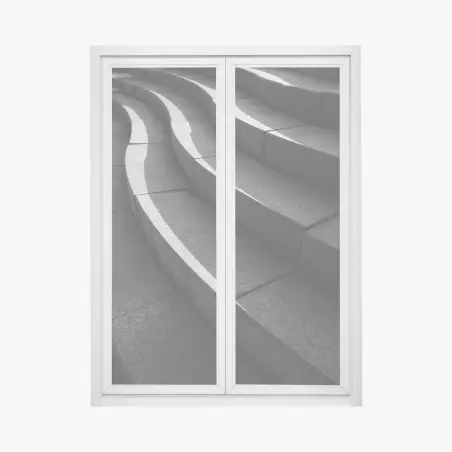 Window decal curved concrete staircase in shadow • Wallissimo®