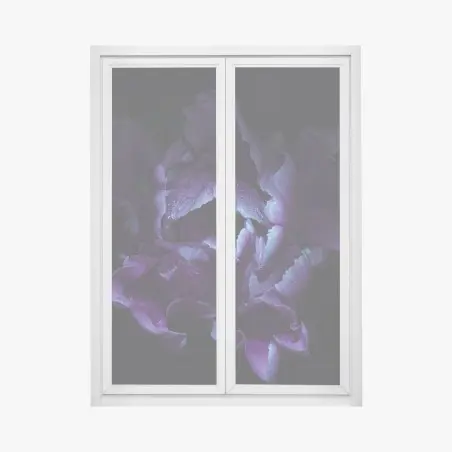 Window decal purple tulip in ultraviolet glow • Wallissimo®