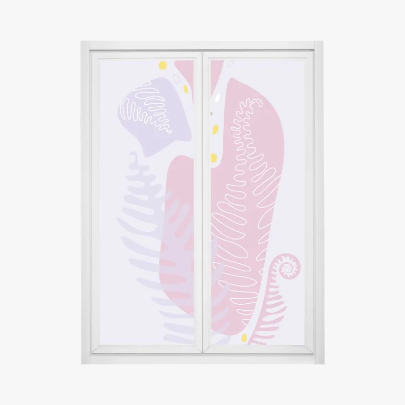 Window decal soft pastel botanical abstract