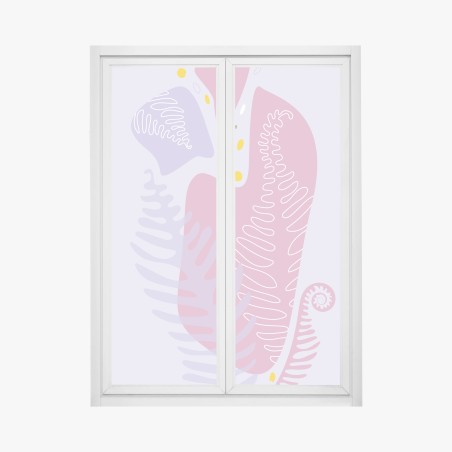 Window decal soft pastel botanical abstract • Wallissimo®