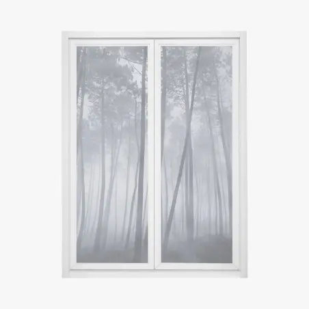 Window decal misty pine forest at night • Wallissimo®