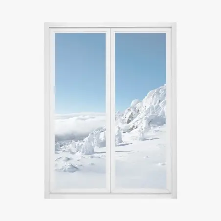 Window decal serene snowy mountain landscape • Wallissimo®