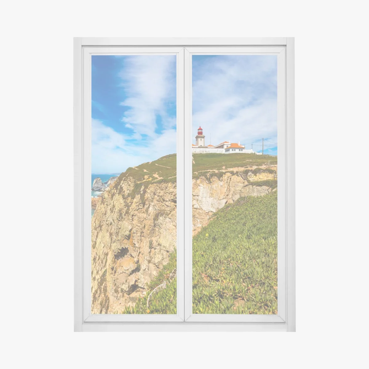 Window decal lighthouse on the cliffs of Cabo da Roca • Wallissimo® Window decal lighthouse on the cliffs of Cabo da Roca • Wallissimo®