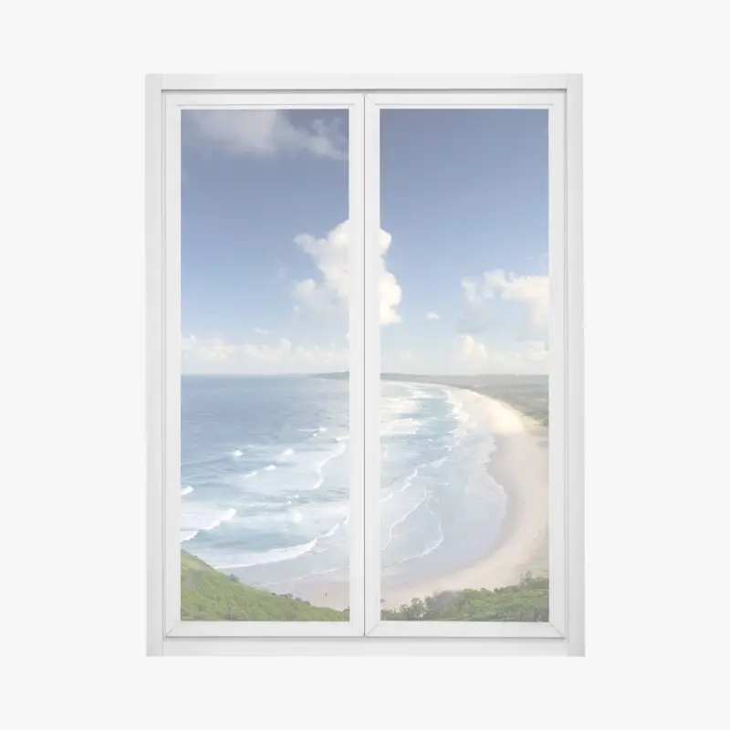 Window decal Byron Bay coastal panorama